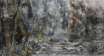 Landschaft, 2020, 90 x 160 cm, Öl auf Leinwand